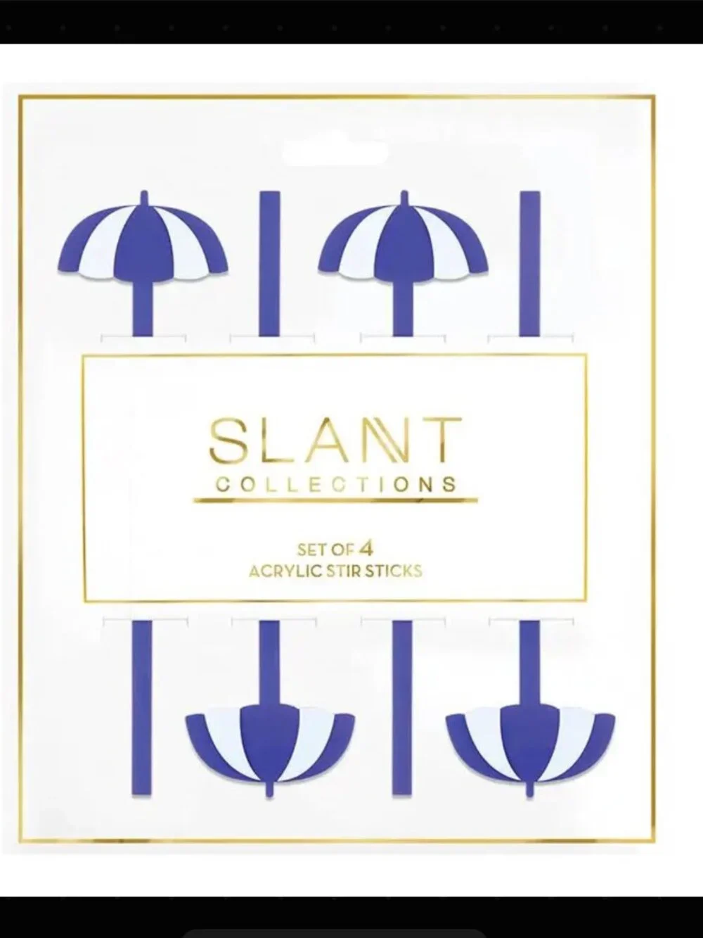 Slant Collections - Acrylic Stir Sticks - Beach Umbrella - Set of 4